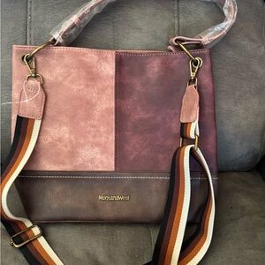 Montana West Two-Tone Pink and Brown Shoulder Bag